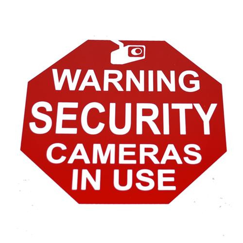 Ozark Leather- Security Camera In Use Warning- Red