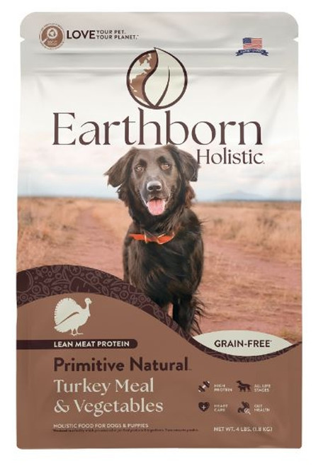 Earthborn Holistic Primitive Natural Turkey Meal and Vegetables Grain Free Dry Dog Food 4LBS