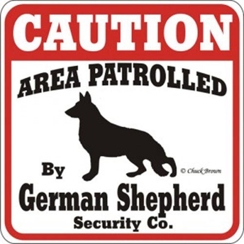 Ozark Leather - Caution Patrolled by German Shepard Sign