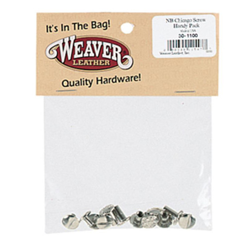 Weaver Leather -  Chicago Screw Handy Pack, Floral Nickel Brass