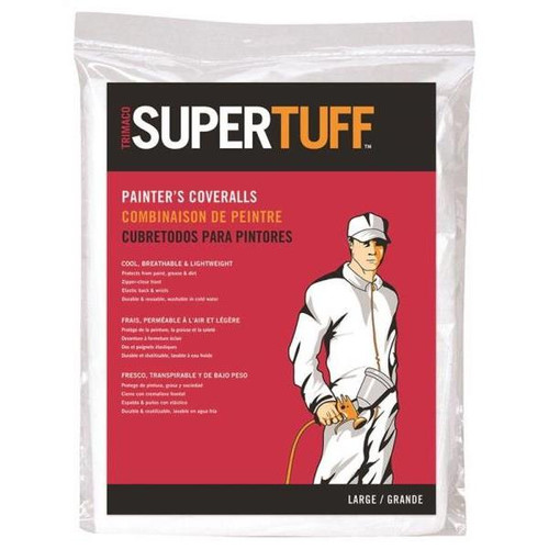 SuperTuff Breathable Disposable Painter's Coverall- Large