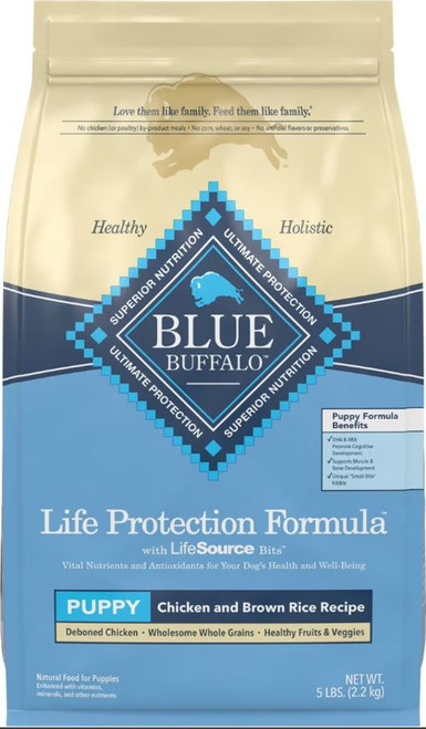 Blue Buffalo Life Protection Formula Puppy Chicken & Brown Rice Recipe Dry Dog Food - 5 lb Bag