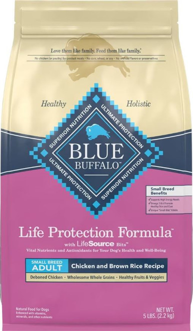 Blue Buffalo Life Protection Formula Small Breed Adult Chicken & Brown Rice Recipe Dry Dog Food - 5 lb Bag