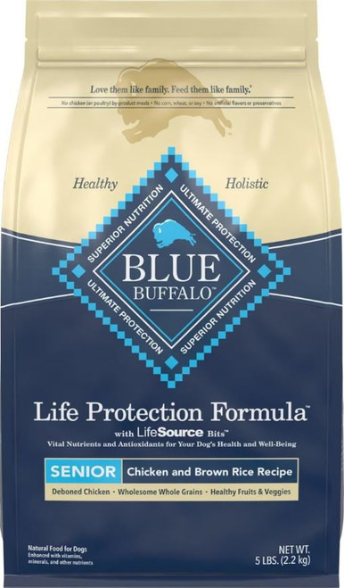 Blue Buffalo Life Protection Formula Senior Chicken & Brown Rice Recipe Dry Dog Food - 5 lb Bag