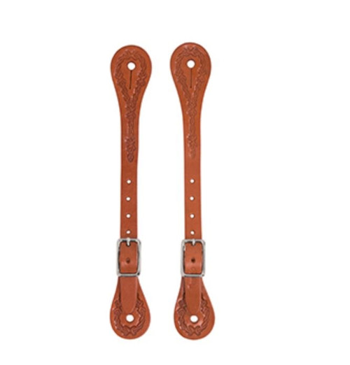 Weaver Leather  Barbed Wire Spur Straps, Russet