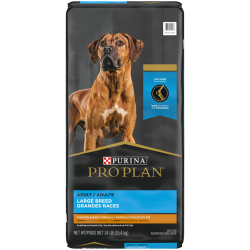 Purina Pro Plan Adult Chicken and Rice Adult Large Breed Dry Dog Food 34LBS