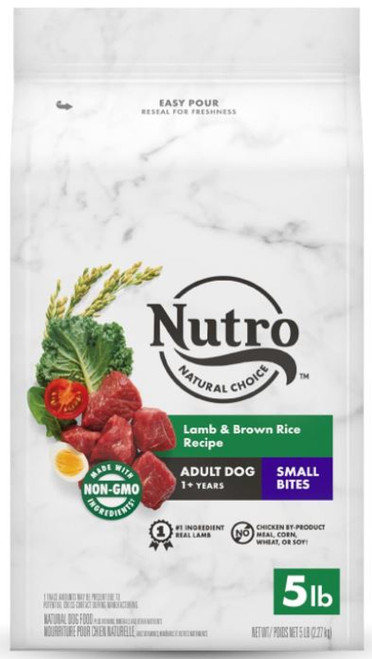 Nutro Natural Choice Adult Small Bites Lamb & Brown Rice Recipe Dry Dog Food - 5 lbs