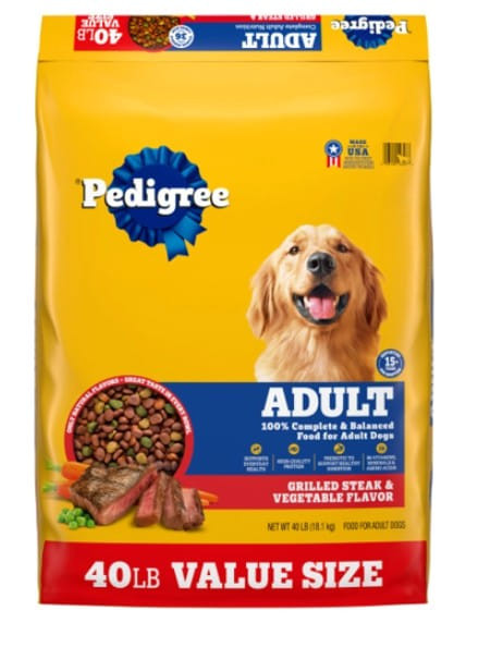 Pedigree Complete Nutrition Adult Dry Dog Food Grilled Steak and Vegetable - 40 lb