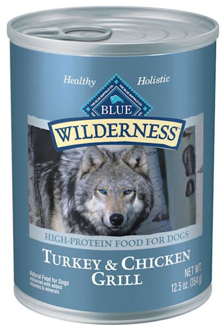 Blue Buffalo Blue Wilderness Turkey & Chicken Grill Grain-Free Wet Dog Food - 12.5 oz. Can