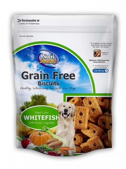 NutriSource Grain Free Great Lakes White Fish Biscuits - 14 oz. Bag