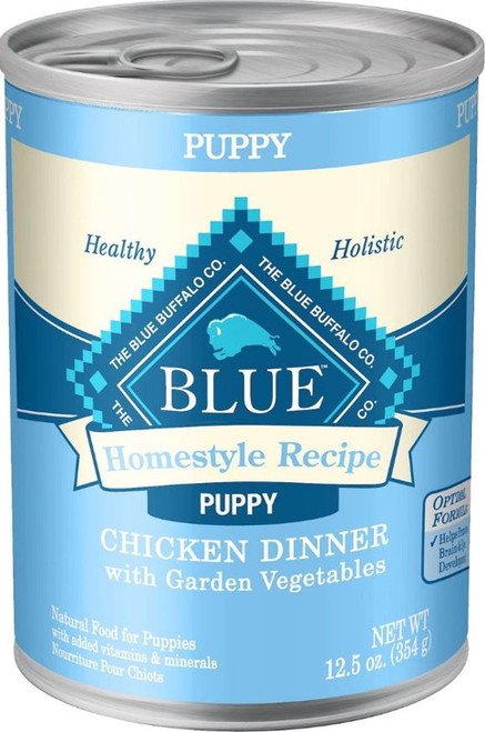 Blue Buffalo Homestyle Recipe Puppy Chicken Dinner with Garden Vegetables Canned Dog Food - 12.5 oz Can