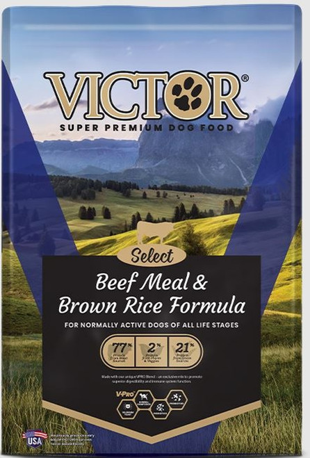 Victor Select Beef Meal & Brown Rice- Blue - 40 lb. Bag