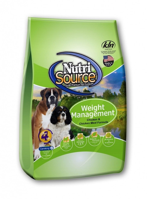 NutriSource Weight Management Chicken and Rice Dry Dog Food 26LBS