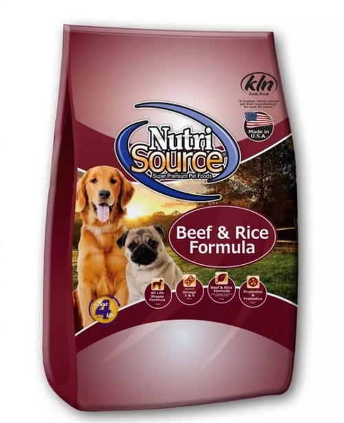 NutriSource Beef and Brown Rice Recipe Dry Dog Food 5LBS