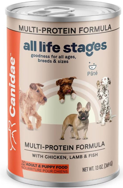 Canidae All Life Stages Wet Dog Food- Multi-Protein Formula with Chicken, Lamb & Fish, 13 oz.