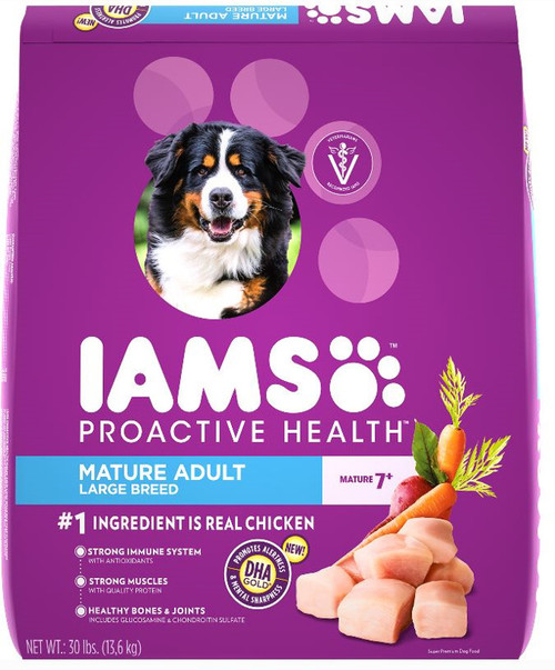 IAMS Proactive Health Mature Adult Large Breed Chicken Dog Food 30LBS