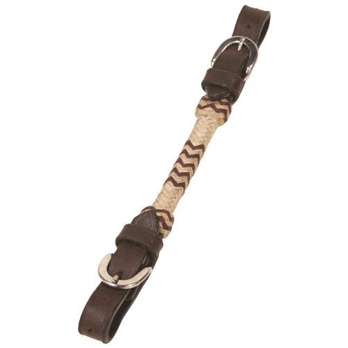 Buffalo Leather Curb Strap Natural Rawhide - Dark