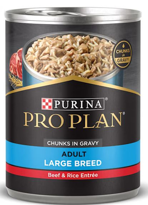 Purina Pro Plan Large Breed Focus Beef & Rice Entree Gravy Adult Wet Dog Food, 13 oz. Can