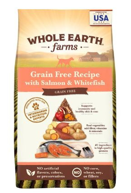 Whole Earth Grain Free Salmon and Whitefish Dog Food 25LBS