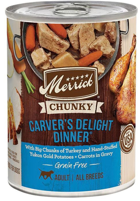 Merrick Chunky Grain-Free Carver's Delight Dinner in Gravy Wet Dog Food - 12.7 oz Can