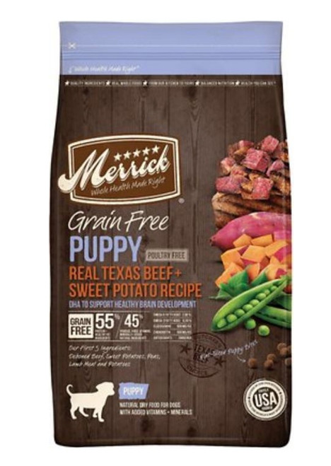 Merrick Real Beef & Sweet Potato Recipe Grain-Free Puppy Food - 12 lb. Bag