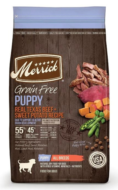 Merrick Grain Free Puppy Real Beef and Sweet Potato Dog Food 4LBS