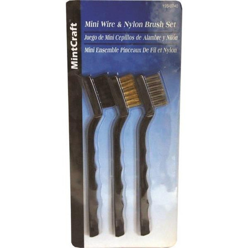 Mintcraft Mine Scratch Detail Brush Set- 3 Piece, SS