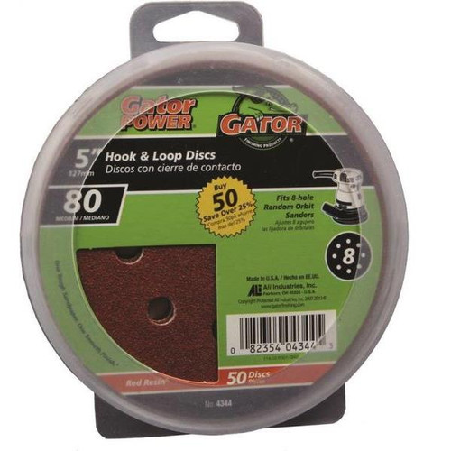 Gator  5in Sanding Disc. 80Grit - 50 Sheets