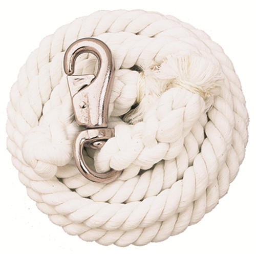 Weaver Leather -  White Cotton Lead Rope with Nickel Plated Bull Snap