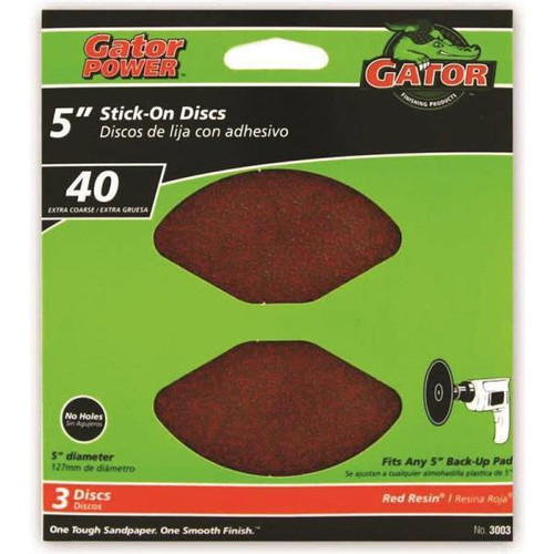 Gator  Stick-On Sanding Disc 5in 40Grit