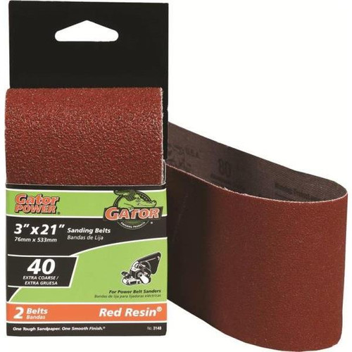 Gator  Heavy Duty Resin Bond Power Sanding Belt 21inX3in 40Grit