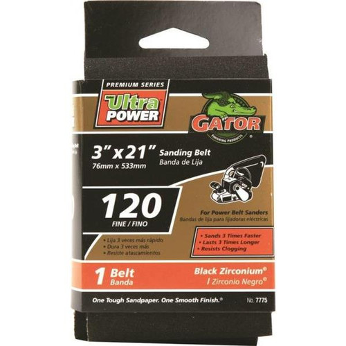 Gator  21inX3in Resin Bond Power Sanding Belt 120Grit