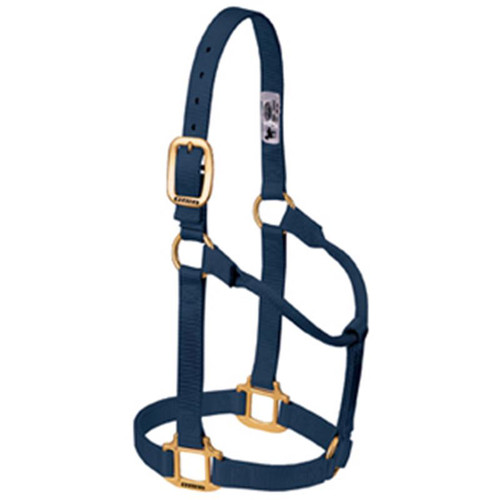 Weaver Leather -  Original Non-Adjustable Halter, Navy, 1 inch Average Horse or Yearling Draft