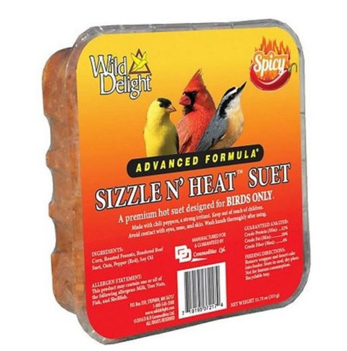 Wild Delight Sizzle N' Heat Bird Food Suet - 11.75 oz. Tray - 14 lb. 