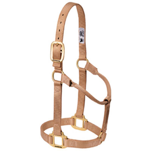 Weaver Leather -  Original Non-Adjustable Halter, Sand, 1 inch Average Horse or Yearling Draft