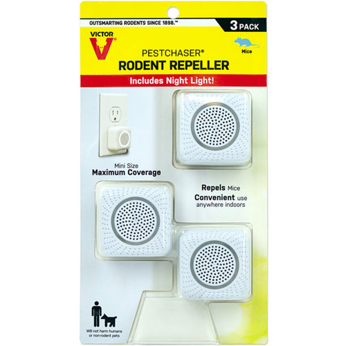 Victor Pest Mini Pestchaser Rodent Repeller w/Nightlight-3pk