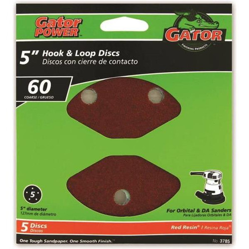 Gator  Sanding Disc 5in 60Grit - 5 Sheets