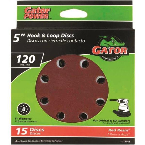 Gator  5in Sanding Disc 120Grit - 15 Sheets