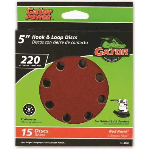 Gator  5in Sanding Disc 220Grit - 15 Sheets