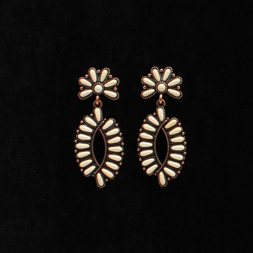 Blazin Roxx Copper With Ivory Stone Earrings