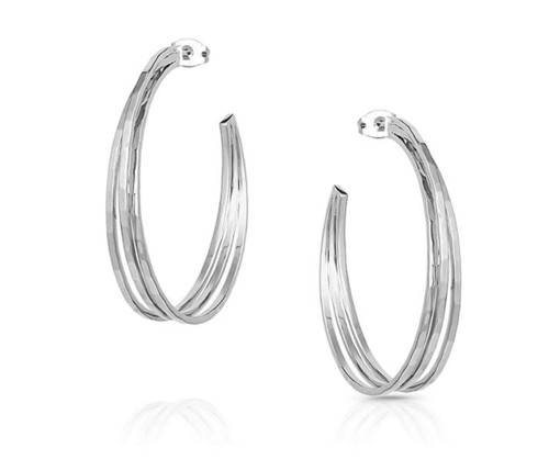 Montana Silversmiths Cut Trio Hoop Earrings