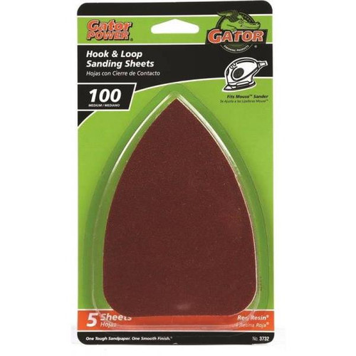 Gator  Resin Bonded Sanding Sheet 5in 100Grit - 5 Sheets