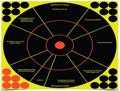 Birchwood Casey Shoot-N-C Handgun Trainer Target 12" Round - 5 Pack with 90 Pasters