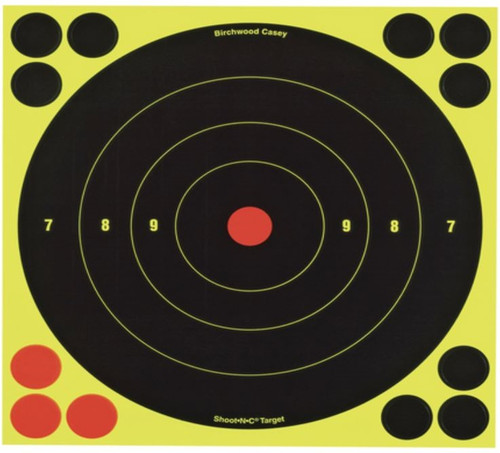 Birchwood Casey Shoot-N-C 8" Round Bullseye Targets - 6 Targets & 24 Pasters