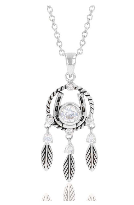Montana Silversmiths Horseshoe Feather Dreams Necklace
