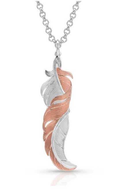 Montana Silversmiths Twisted Rose Feather Necklace