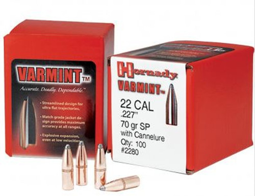 Hornady Traditional Varmint Bullets .22CAL .224" 55GR