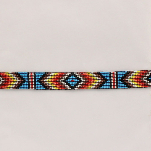 Twister Southwest Multi Colored Beads Strech Hatband