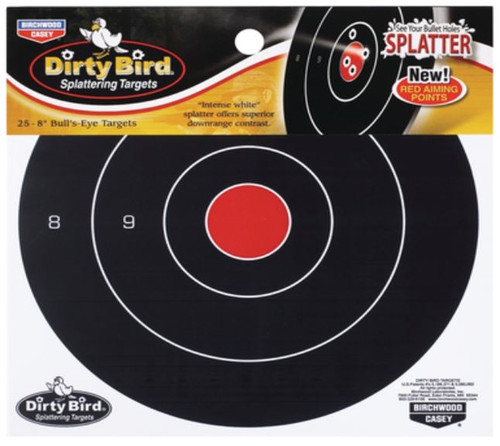 Birchwood Casey Dirty Bird 8" Bullseye Splattering Targets - 25 Total