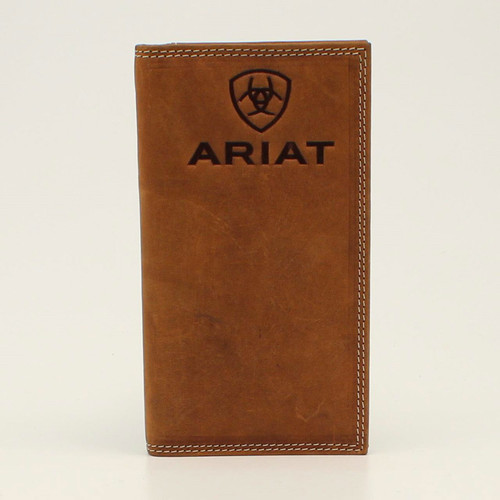 Ariat Mens Medium Brown Embossed Logo Rodeo Wallet